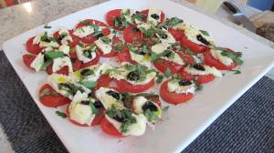 Caprese with brie and balsamic reduction